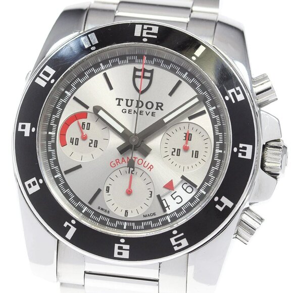 TUDOR Grand Tour Chrono 20350 Date Silver Dial Automatic Men's Watch - Picture 1 of 6